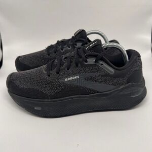 Brooks Ghost Max Womens 9.5 D Wide Black Grey Running Shoes 1203951D020 Comfort